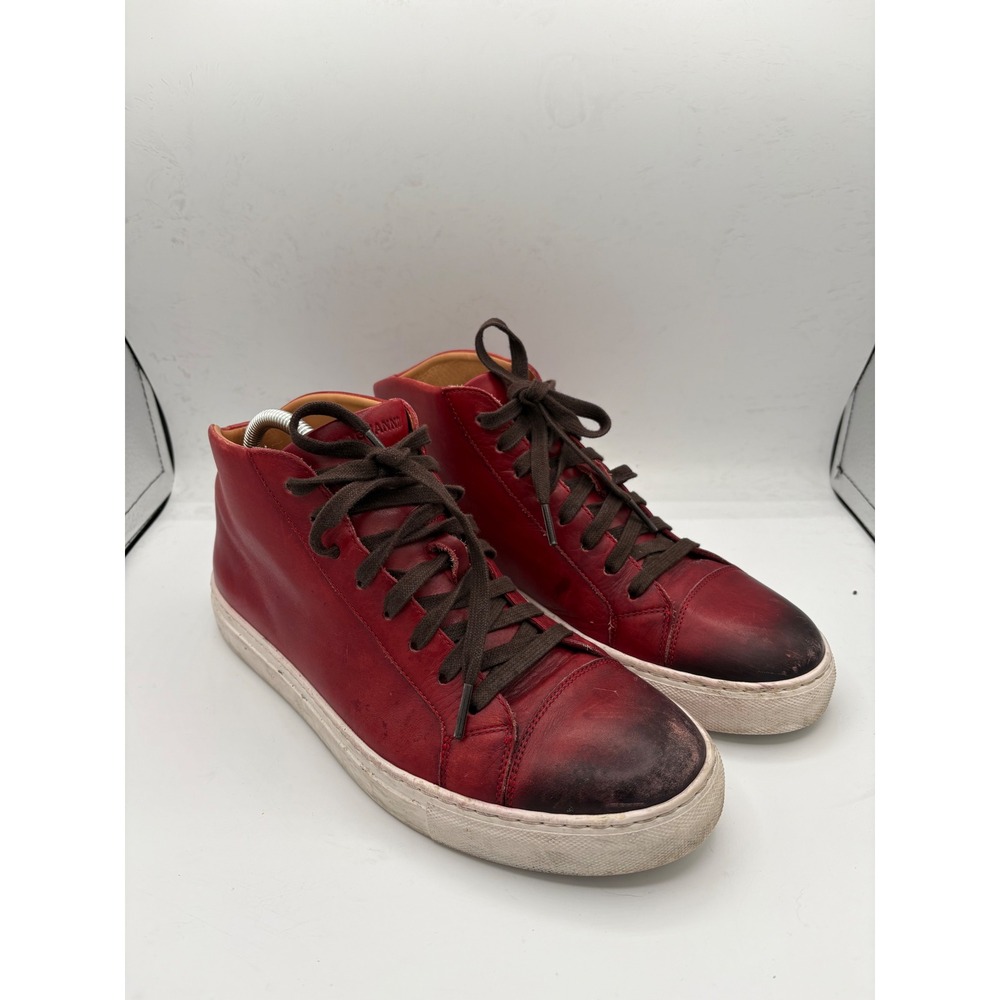 Magnanni Red Leather High Top Sneakers Men's Size 8.5 M